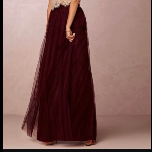 Jenny Yoo Dresses & Skirts - Jenny Yoo Bhldn Louise Skirt Size 10 Cabernet